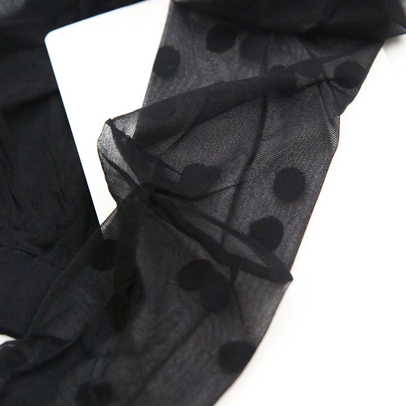 Black Silk Retro Wave Dot Socks Round Dot Sexy Ultra Slim Pants Socks Anti Seduces Jacquard Inner Lap Pants Socks Spring Autumn Season Thin Overt Women