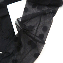 Black Silk Retro Wave Dot Socks Round Point Sexy Ultra Slim Pantyhose Anti Seduces Hook Silk Jacquard Bottom Socks Spring Autumn Season Thin Overt Women