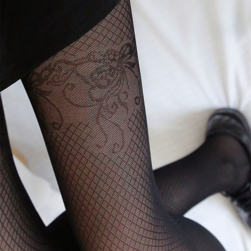 Black Silk Inner Lap Pants Socks Slim diamond Grace jacquard Sexy mesh Sox anti-seduces Sox socks beauty leg transparent pantyhose Summer