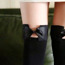 Clearance fat toot black silk sweet sexy bow spring and autumn high socks thin leg repair stockings college style