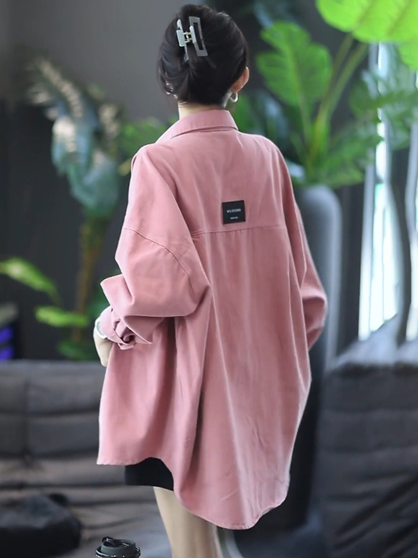 Casual Loose Lazy Style Long-Sleeved Shirt for Women, New Spring and Autumn Tops, Korean Style Fashionable Workwear Shirt Jacket