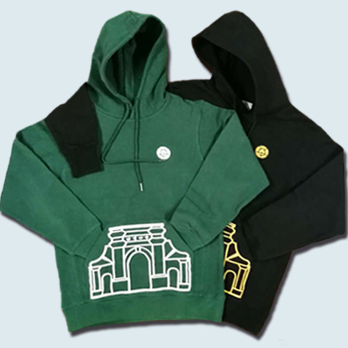 【Clearance】Hoodie with Elements from Stone Old School Gate, Made of Pure Cotton, Casual and Comfortable