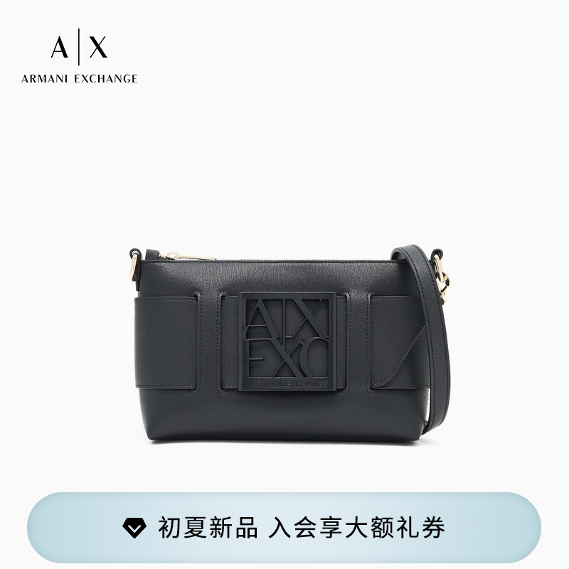 [Gift] Armani Exchange/Armani Women's Zippered Commuter Square Handbag Shoulder Underarm Bag