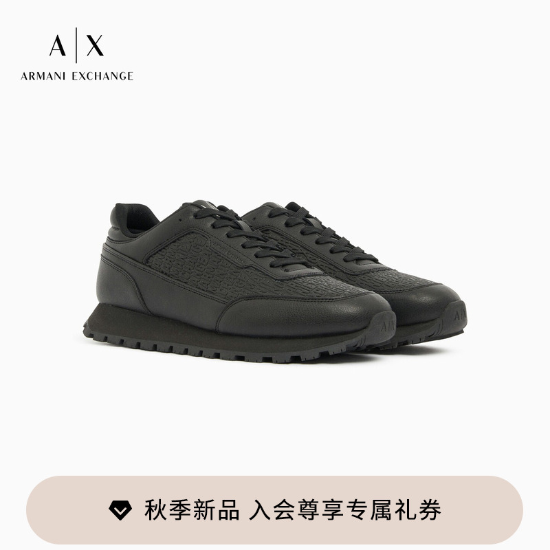 Armani Exchange/Armani's New Autumn and Winter Men's Lace-Up Patchwork Retro Sports Casual Shoes