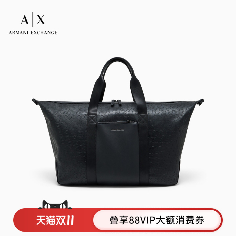 Armani Exchange/Armani's New Autumn and Winter Large-Capacity Men's Travel Bag with Multiple Compartments for Hand-Carrying, Shoulder-Carrying, and Cross-Body Use