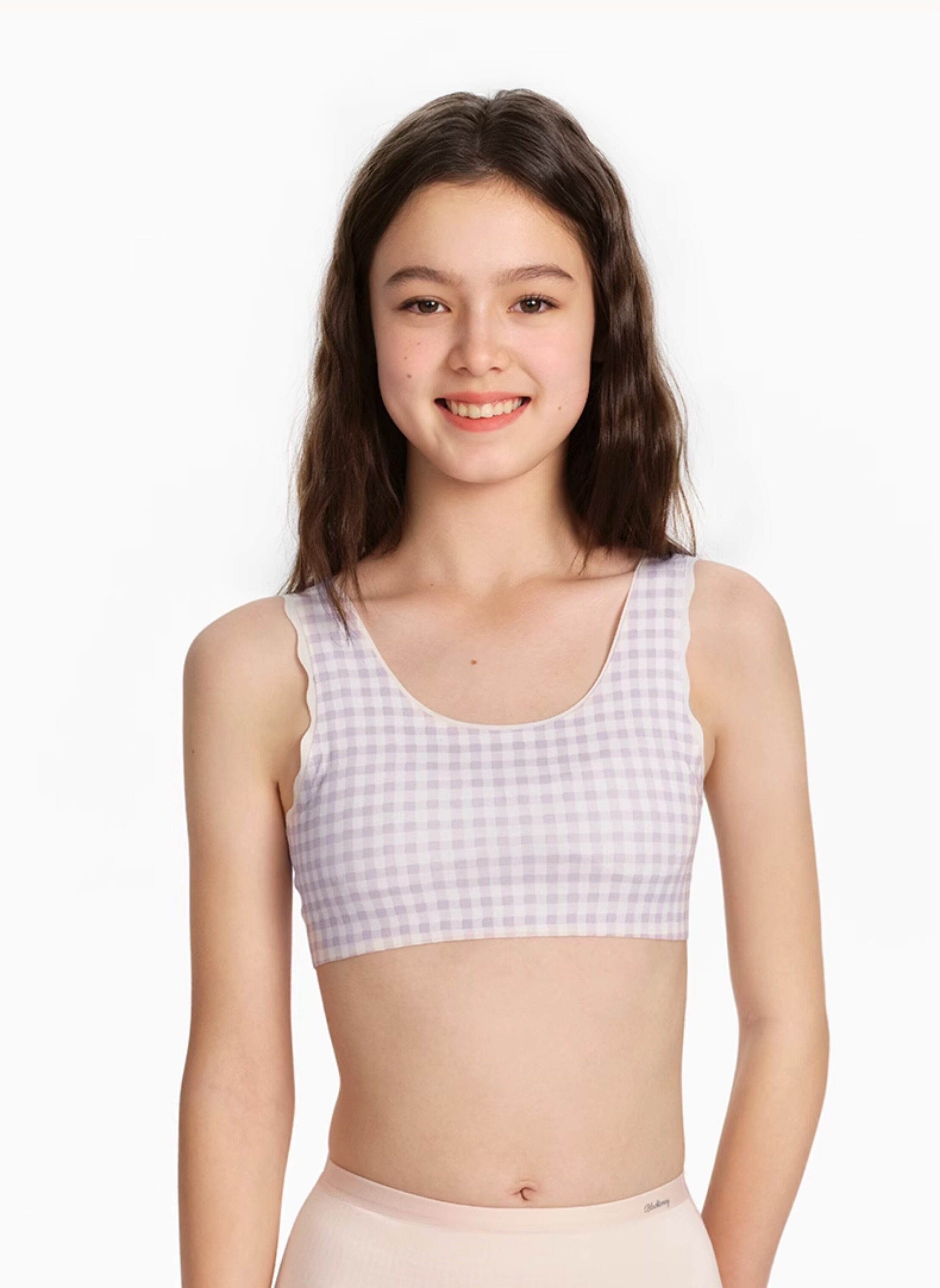 Топы и бра 小黑托 托暱女童发育文胸内衣夏季抹胸运动儿童一阶二阶薄背心初中生 Black tonny