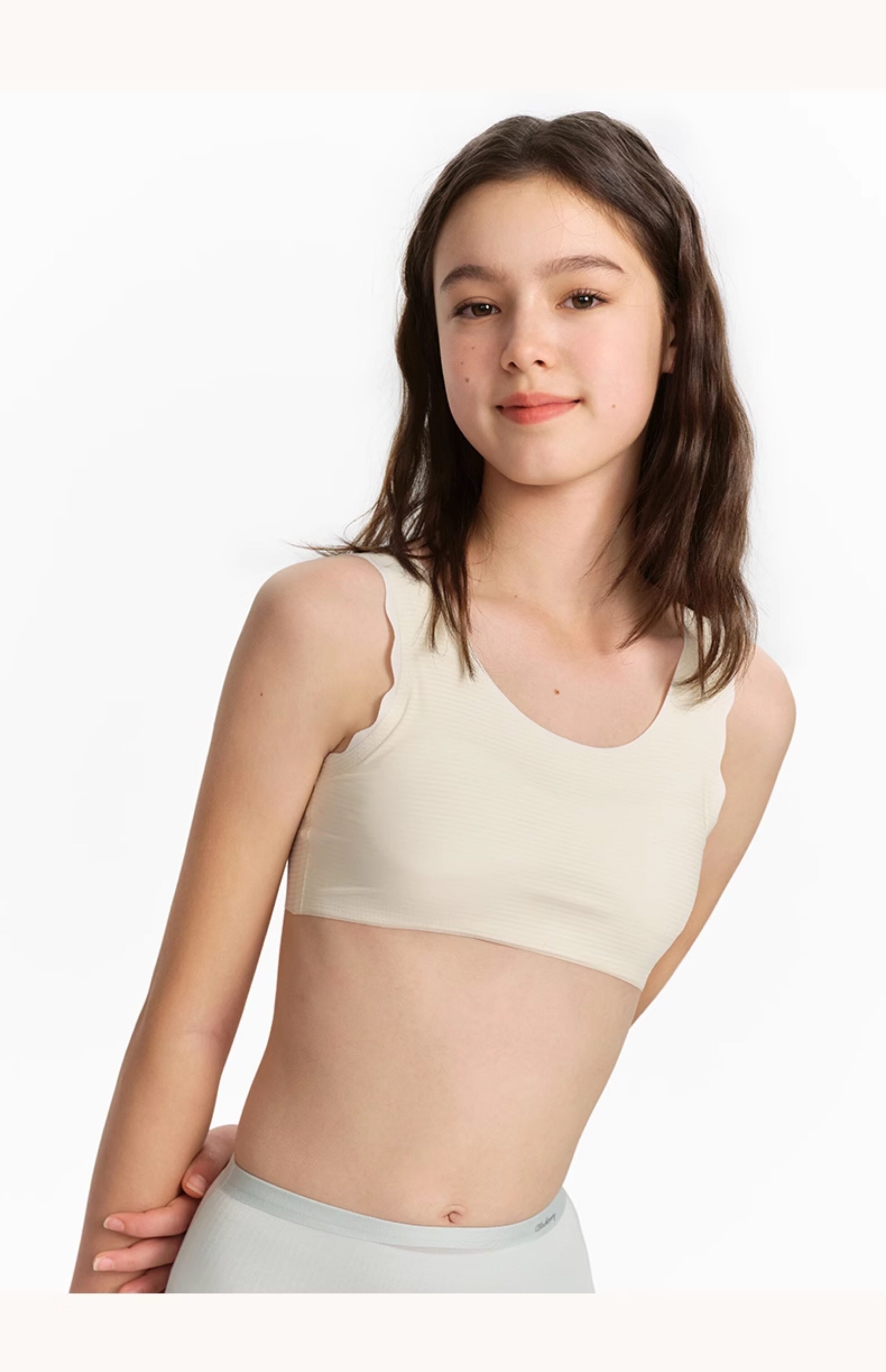 Топы и бра 小黑托 托暱女童发育文胸内衣夏季抹胸运动儿童一阶二阶薄背心初中生 Black tonny