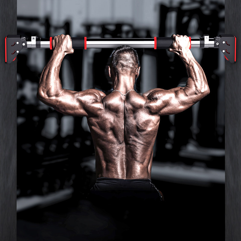 Indoor fitness equipment non-perforated door horizontal bar pull-up device household wall hanging bar shape single pole Wall