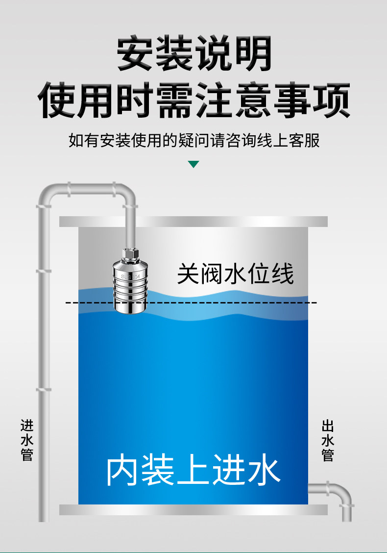 Кран шаровой 不锈钢水满自停阀浮球阀自动水阀开关水位控制器全自动水满停止水 Innovators
