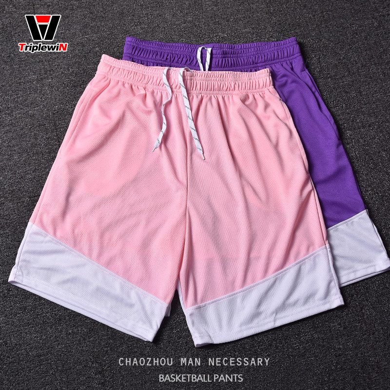 Basketball pants Training shorts Over-the-knee loose summer men's loose sports breathable large size beach sports five-point pants