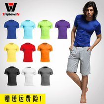 Thin quick-drying running sports fitness Basketball Football cycling short-sleeved casual T-shirt mens and womens tights