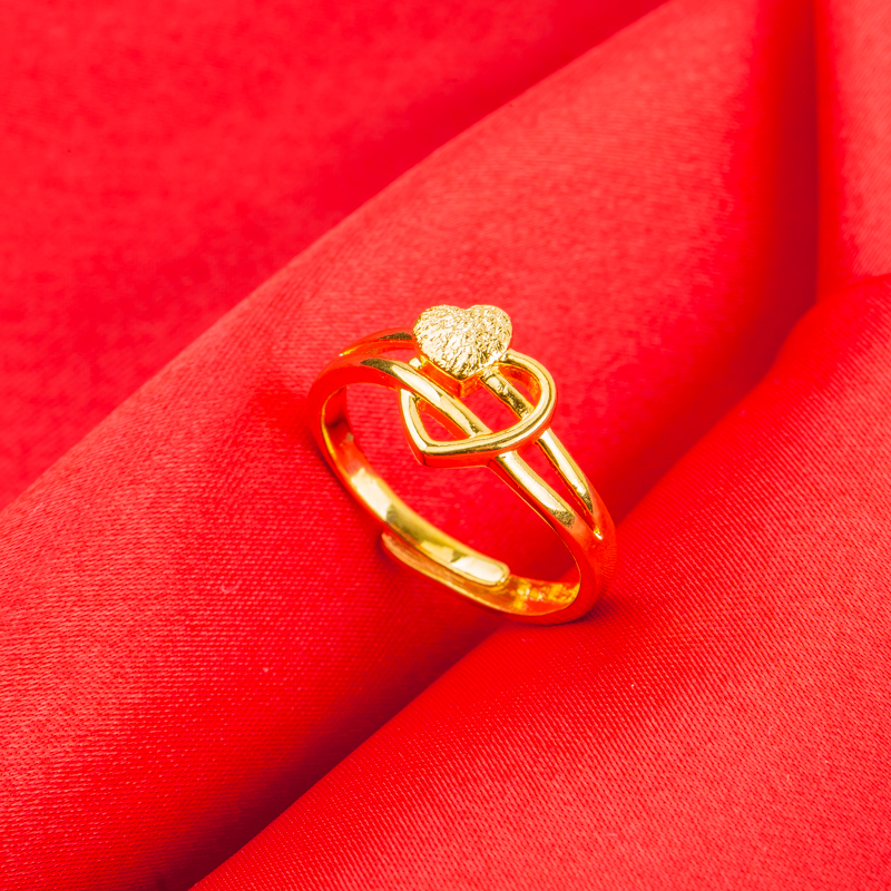 Nhẫn nữ vàng hồng 18k có thể điều chỉnh mở nhẫn đôi tùy chọn nhẫn đồng tiền