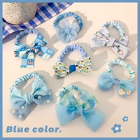 1# синяя резинка для волос [7 шт.]