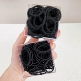 Детская черная безвредная эластичная резинка для девочек, резиновые кольца, аксессуар для волос, не повреждает волосы