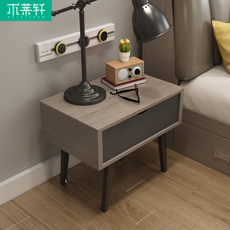 Nordic minimalist modern wood bed head cabinet small family Mini bedroom small bucket cabinet sofa side cabinet containing cabinet containing cabinet
