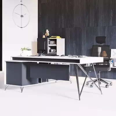 Boss desk Simple modern single manager Fashion supervisor Light luxury net red table and chair combination President desk