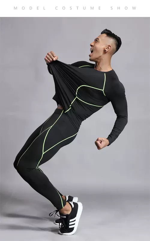 Hướng dẫn khởi động quần legging đào tạo cơ thể Yang vest khô quần áo bóng quần áo giản dị nam thanh niên câu lạc bộ hai mảnh - Quần áo tập thể hình