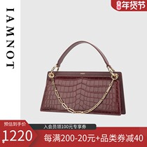 IAMNOT2021 new premium feel bag crocodile pattern cowhide niche shoulder handarms bag light luxury leather