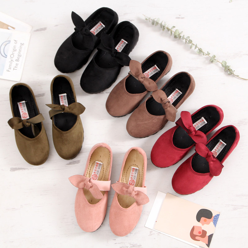 2020 Korean version spring and summer new mother shoes shallow mouth all-match flat single shoes soft bottom women's shoes flat heel casual Doudou shoes
