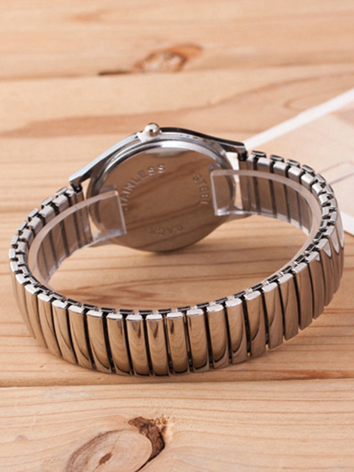 [Gift for Parents] Quartz Couple Watches, Clear and Easy to Read, Spring Retractable Strap, Large Numbers, Elderly Watch