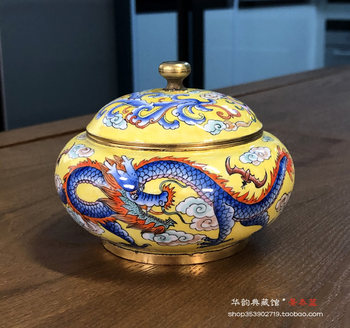 Beijing cloisonné incense burner, pure hand painting, painted enamel incense burner, gift ornaments, antiques and miscellaneous items