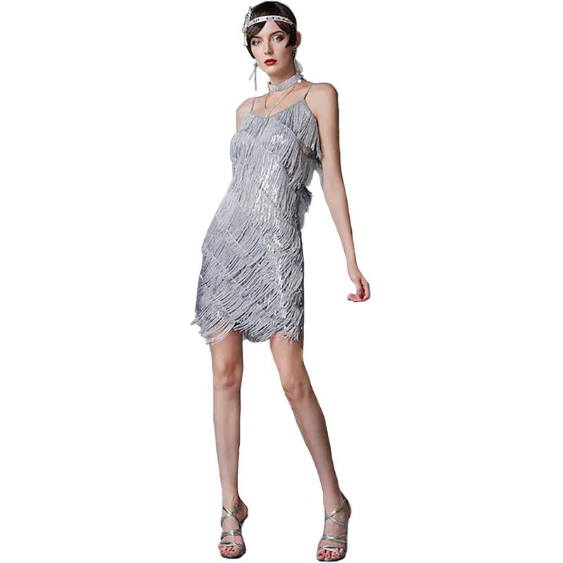 Gates Dress with Tassel Collar and Straps, Evening Gown, Vintage Latin Dance Dress, 918 Cocktail Party