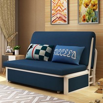 Foldable solid wood sofa bed dual-purpose small living room multifunctional single double sitting and sleeping bed retractable storage