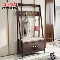  Light luxury American solid wood shoe cabinet Household door-to-door shoe cabinet hanger cabinet foyer cabinet shoe cabinet coat cabinet All-in-one