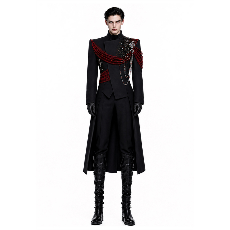 Hesu【Scarlet Night Riding】Wide-Shouldered, Narrow-Waisted Suit Jacket for Men with a Stylish, Wide-Shouldered Design and Waist-Cinching Effect