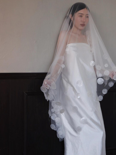 Bridal Veil, Main Wedding Dress, High-End Shell and Mother-Of-Pearl, Personalized Retro Headpiece, Wedding Photography Studio Accessories, Styling