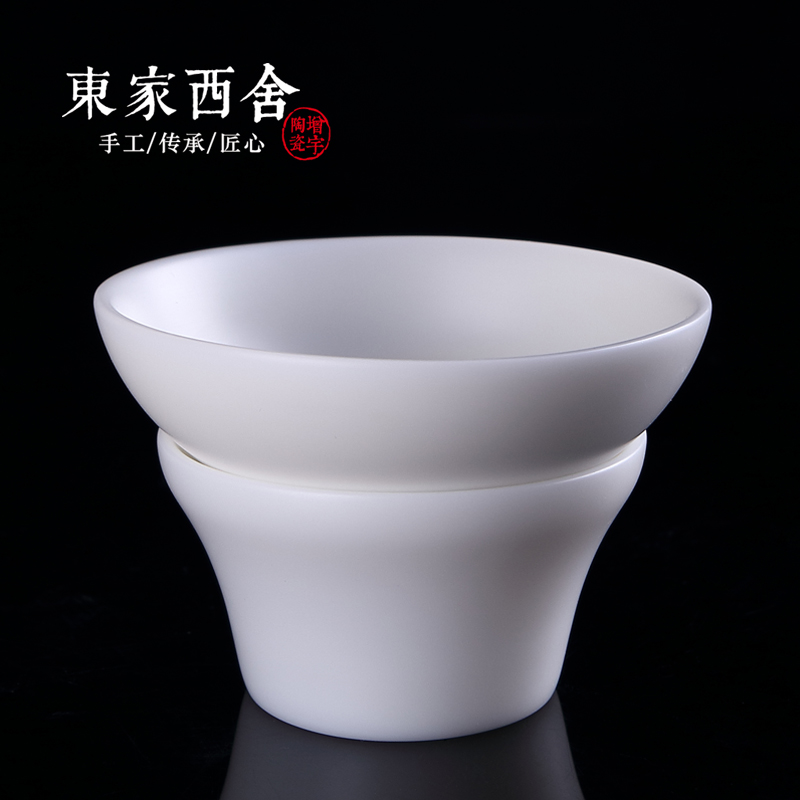 East Home Deed white porcelain pure handmade filter Tea machine gauze Tea leakage integrated filter Kung fu tea with ceramic tea cup jade porcelain