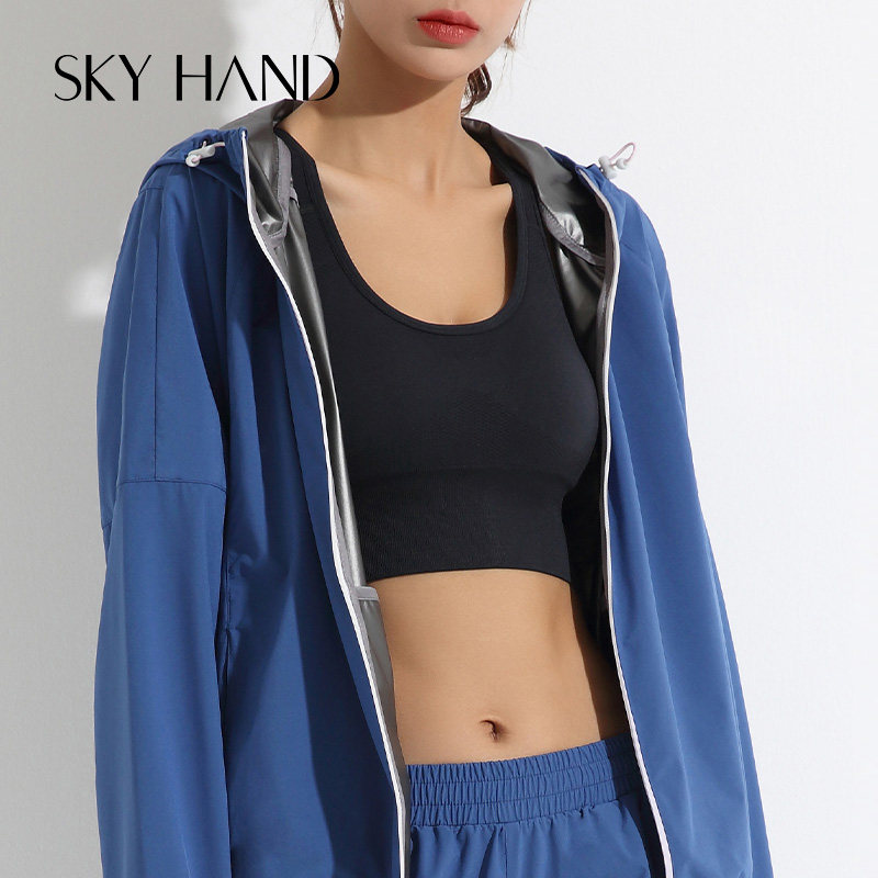 Skyhand graphene sweats in summer sportsweat suit female fitness fitness fitness fitness fit running sweat sweating