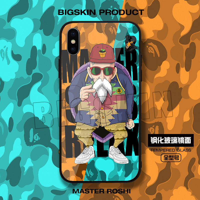 Suitable for Apple 13 trendy turtle fairy mobile phone case iphonexs tempered glass mirror case Xiaomi 10