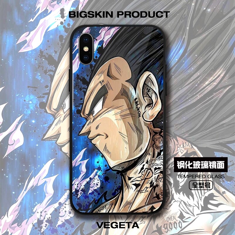 Dragon Ball Vegeta is suitable for iphonex glass shell 8plus meter 6 protective cover apple 6splus mobile phone protective shell 7
