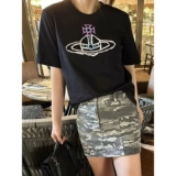 Домашнее место Vivienne Weiwei Anshi Mother Saturn, Saturn, Fashion Casual Cotton Complete -Shareed T -Fork Women's Women's Clothing