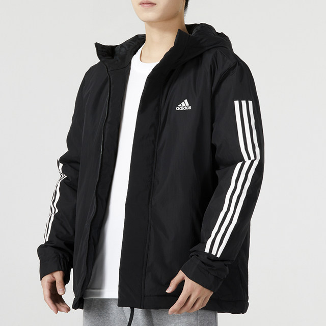 Adidas Adidas hooded cotton coat men's 2024 spring new loose sportswear thickened coat cotton coat