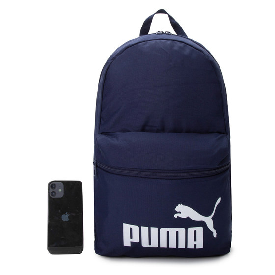 PUMA 남성용 및 여성용 가방 2024 새로운 대용량 학교 가방 배낭 블루 학생 스포츠 가방 079943