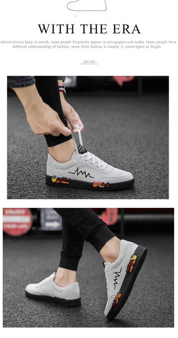 男社会小伙精神平板鞋学生休闲百搭潮鞋快手红