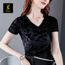 Latin Dance Blouse Womens Adult Short Sleeves Dancing Clothes New Square Dance Morden Dance Practice Dancer Dress