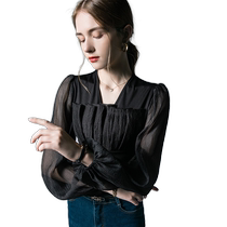 Shine Latin Dance Practice Wear Womens Dance Wear Top New Stitched Pleated Bubble Long Sleeve Social Modern Dance Wear