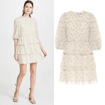 GANNI 20 summer new small fresh floral lantern sleeve cake tutu skirt dress