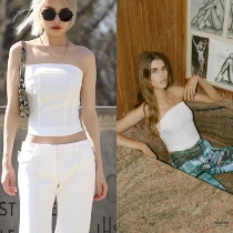 with jean blogger pomegranate zizi the same 2021 new white tube top bra