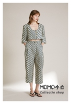 310mood 21ss new fashion print suit suit short and capable ladies ninth pants trousers pants