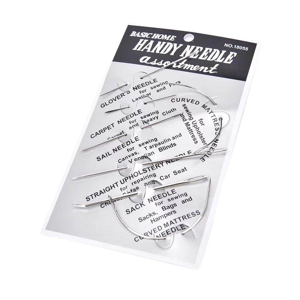 Handmade leather hand sewn needle copper thimble handsewn leather DIY multifunction arched leather needle leather thread needle