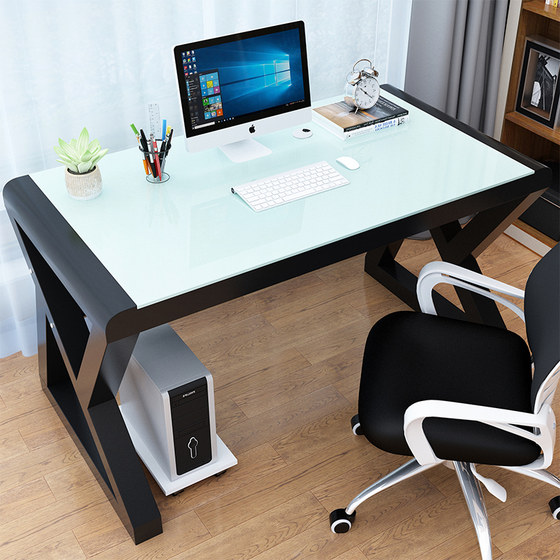 Simple modern computer desk home computer desktop table game table bedroom desk student tempered glass desk