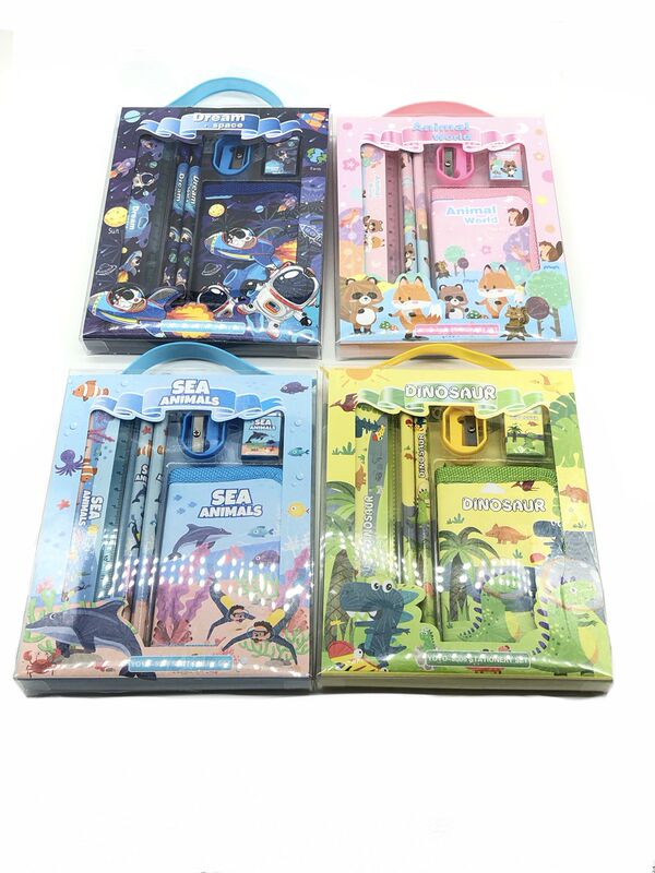 In Stock 8006 Cartoon Stationery Set Children's Gift Pen Box Wallet Student Supplies 6-Piece Set Promotional Items In Stock 8006 Cartoon Stationery Set Children's Gift Pen Box Wallet Student Supplies 6-Piece Set Promotional Items