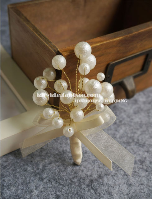 Pearl luxury high-end European and Korean wedding gift Bride wrist flower Bridesmaid hand flower Groom best man corsage
