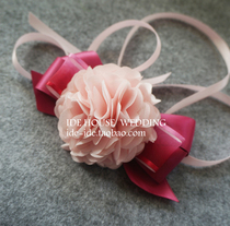 IDE Wedding wedding wedding wedding supplies Korean princess powder Bride bridesmaid sister hand flower wrist flower corsage