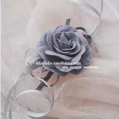IDE dinner Annual Meeting banquet wedding Korean silver silver gray bridal bridesmaid sisters hand flower wrist flower corsage