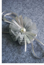 IDE dinner Annual meeting Banquet Wedding Korean high-end silver gray bride bridesmaid sister hand flower Wrist flower corsage